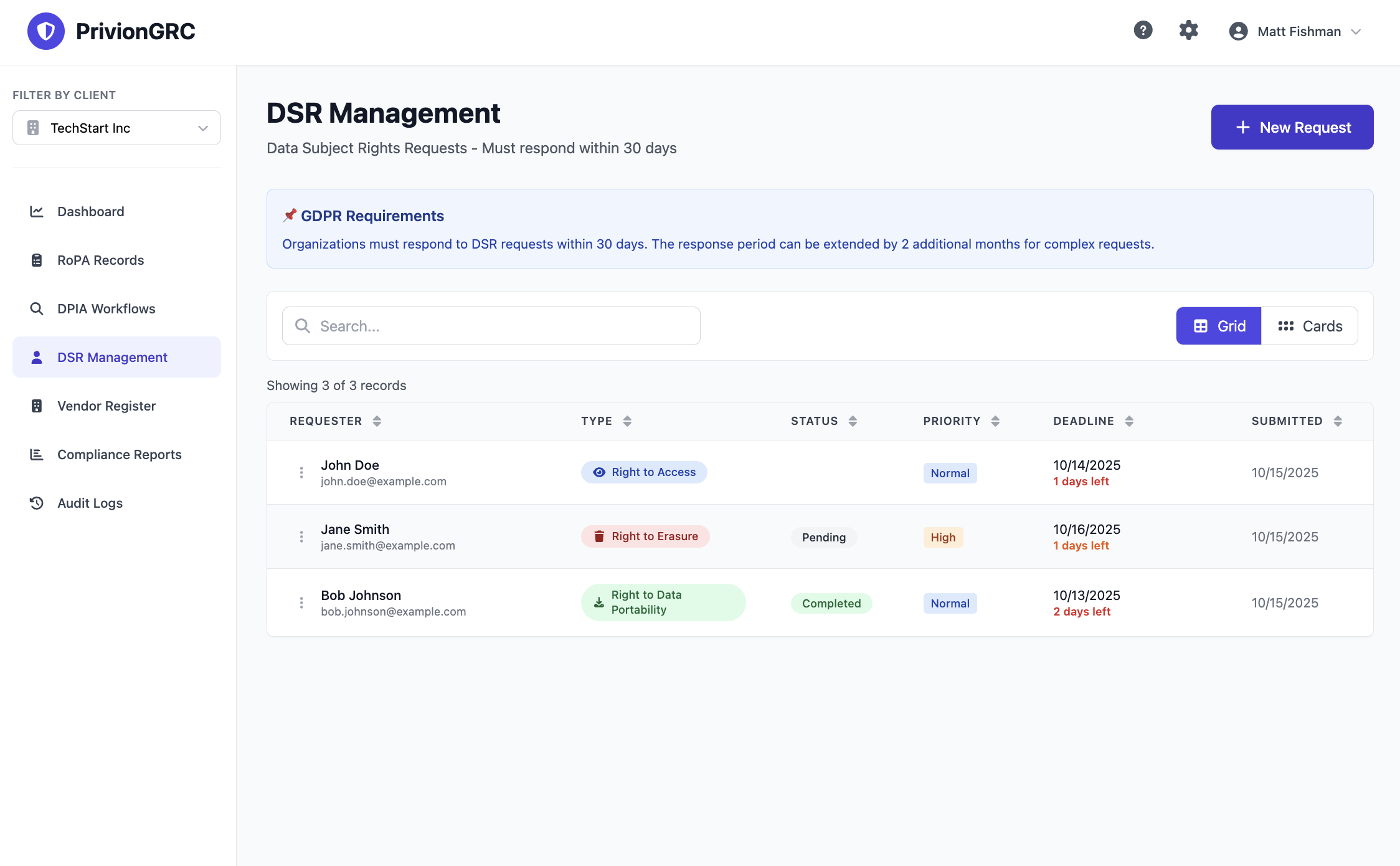 DSR Management Interface